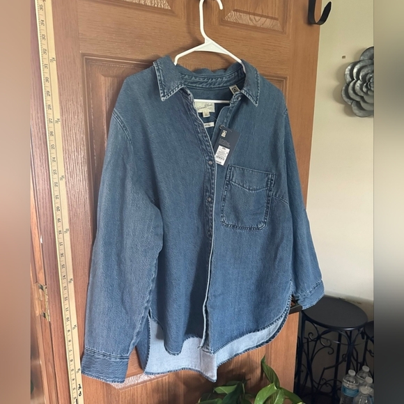 Denim Button-Up Shirt - Picture 1 of 8